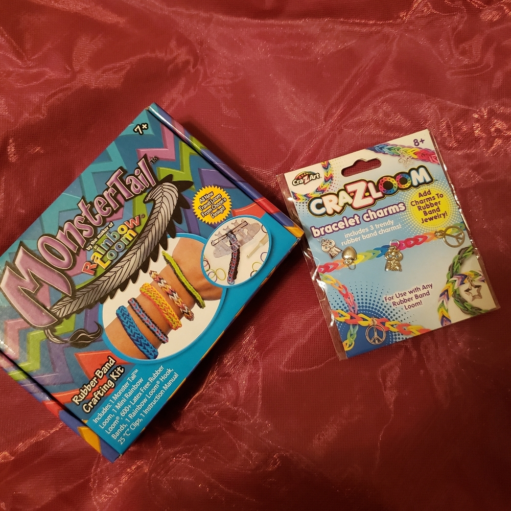 DIY Rainbow Loom Rubber Band braclets w charms